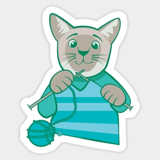 Knitting Siamese Sticker